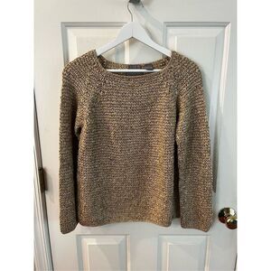 Sigrid Olsen Tan Silk Blend Hand Knit Sweater sz S NWOT